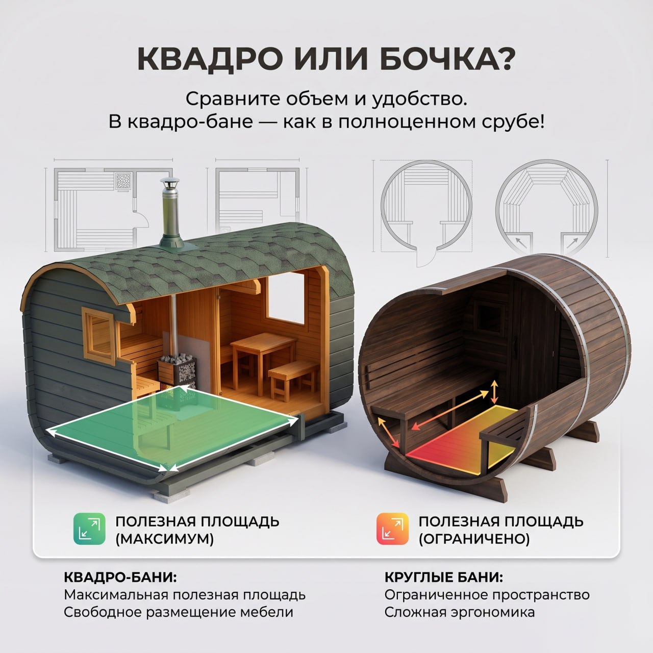 Квадро-баня или бочка
