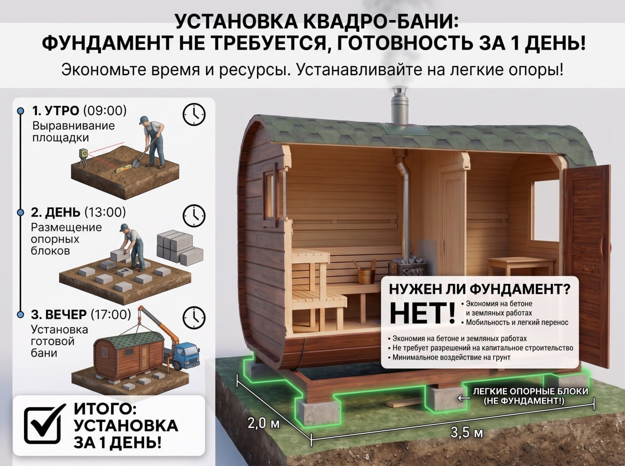Фундамент для бани